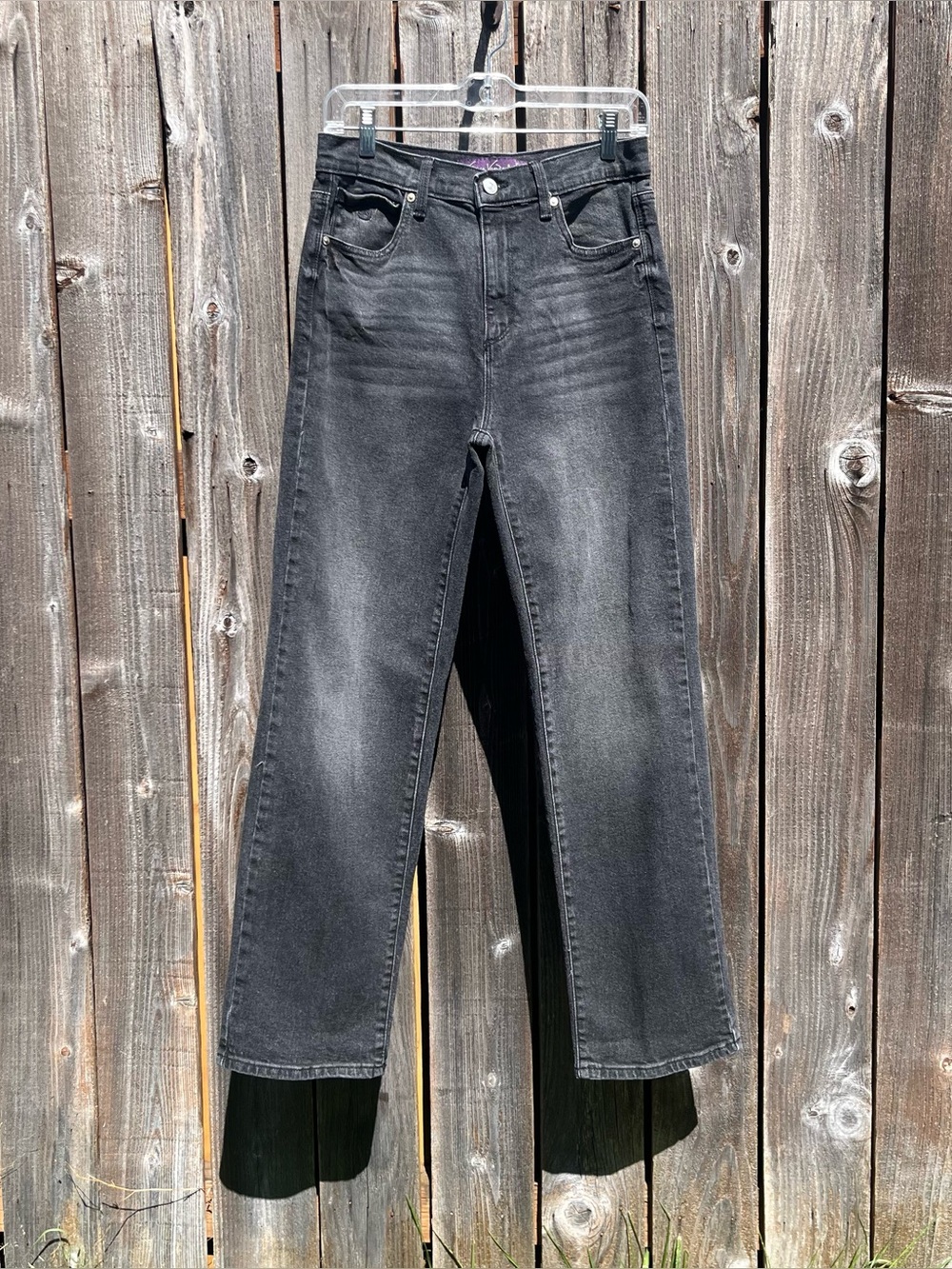 Gloria Vanderbilt black high rise relaxed fit straight jeans size 4
